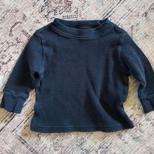 Crazy 8 Blue Long Sleeve Tee Waffle